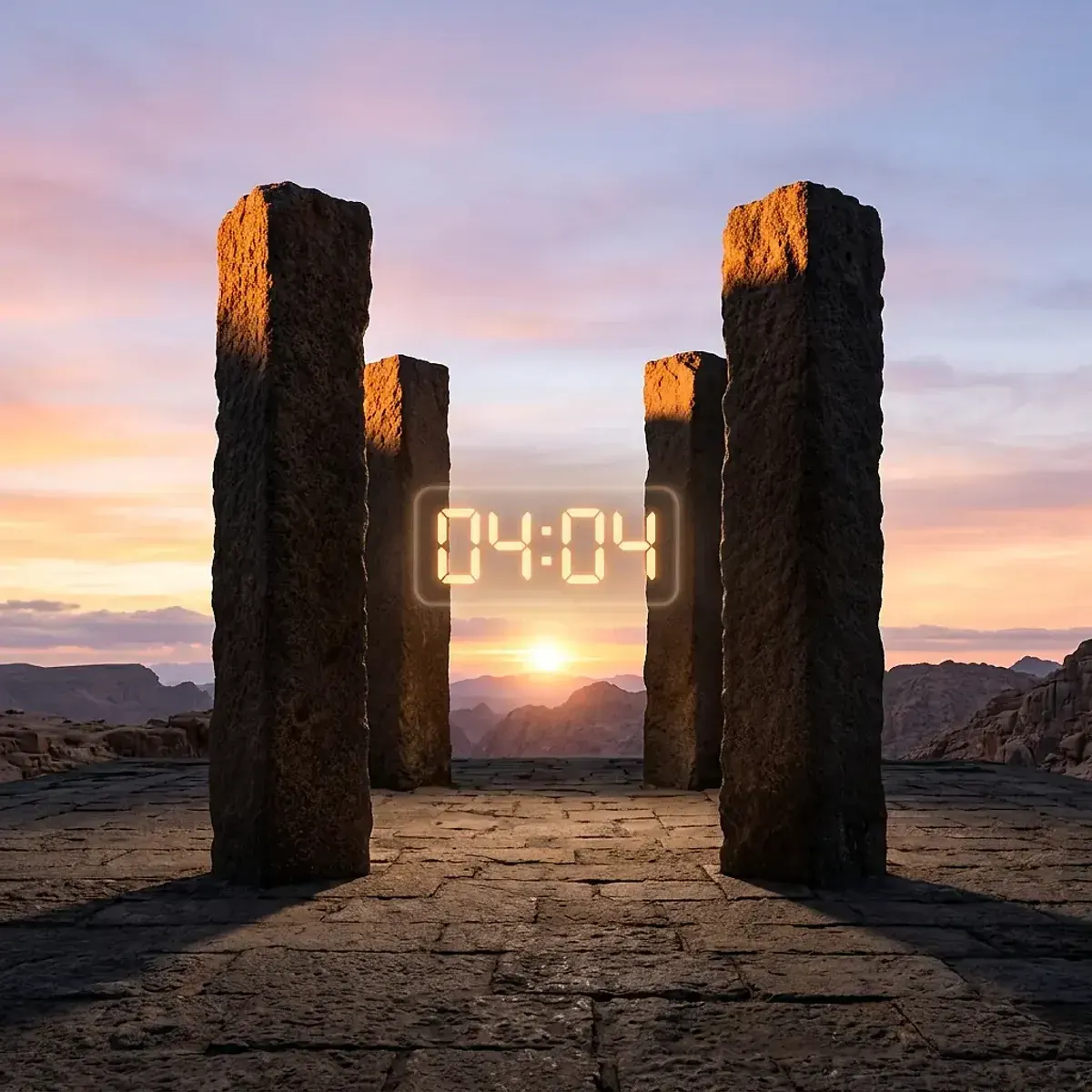 Mystical scene representing mirror hour 04:04