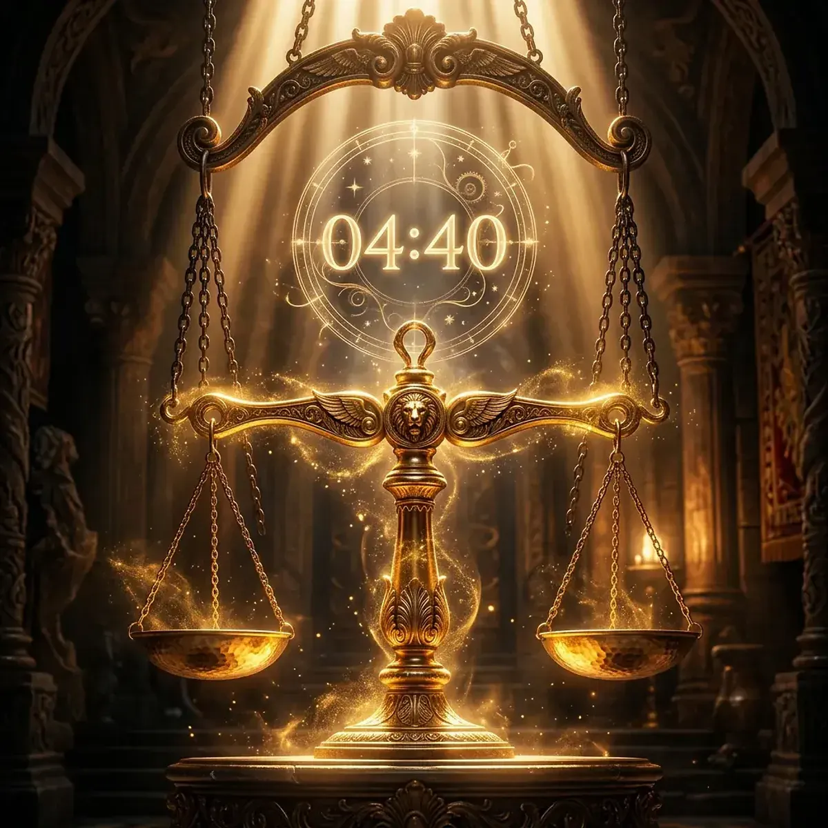 Mystical scene representing mirror hour 04:40
