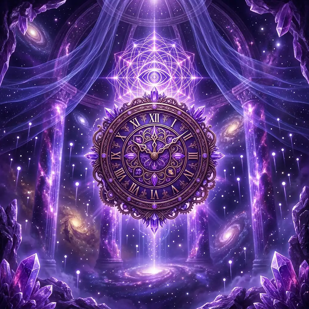 Mystical scene representing triple mirror hour 12:22