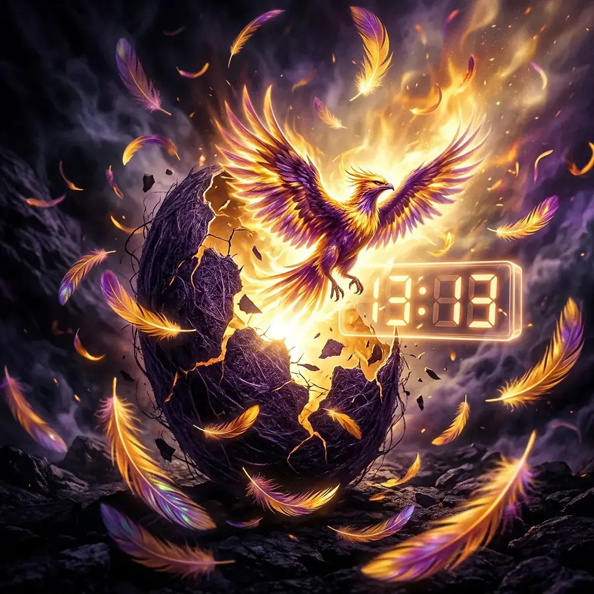 Mystical scene representing mirror hour 13:13