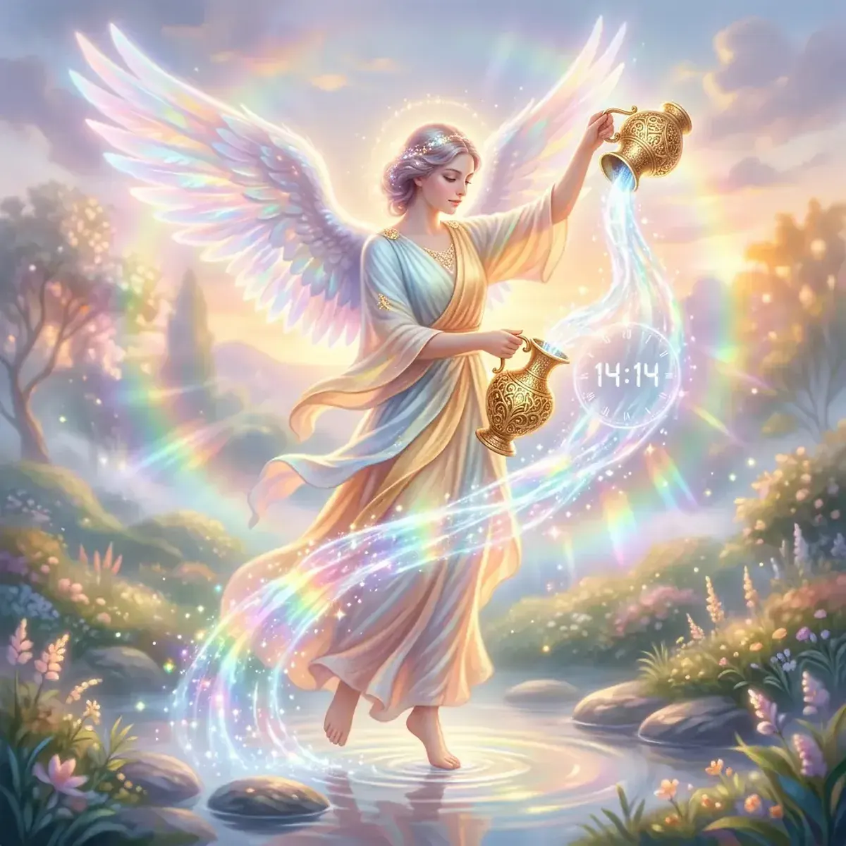 Mystical scene representing mirror hour 14:14