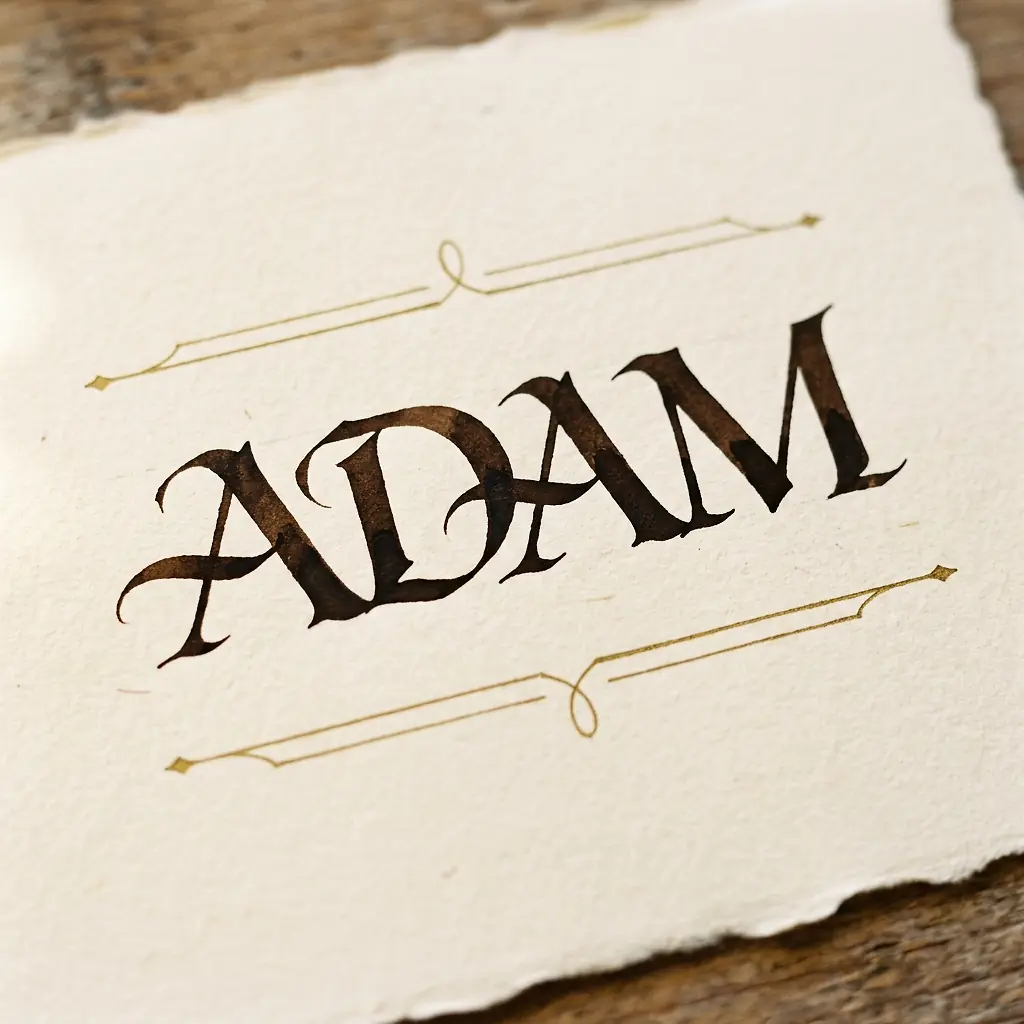 The name Adam in elegant calligraphy