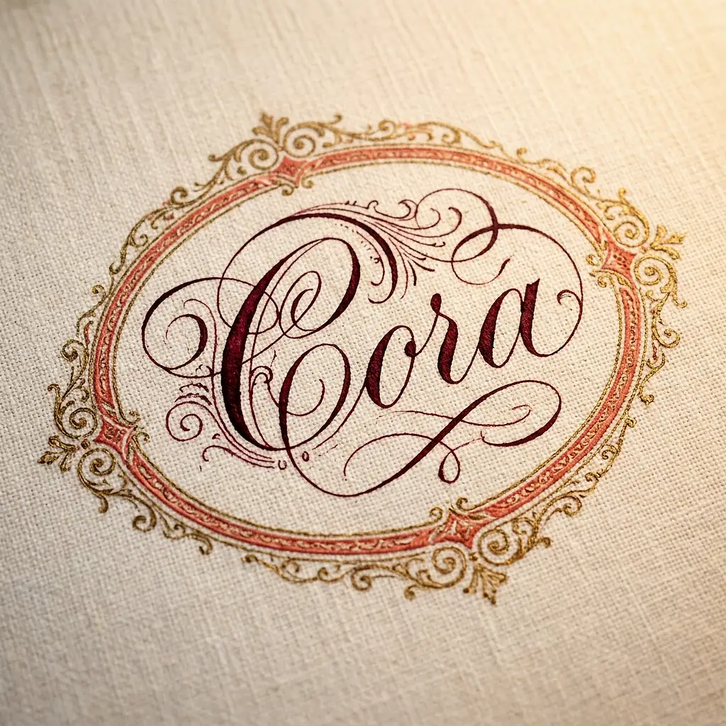 The name Cora in elegant calligraphy