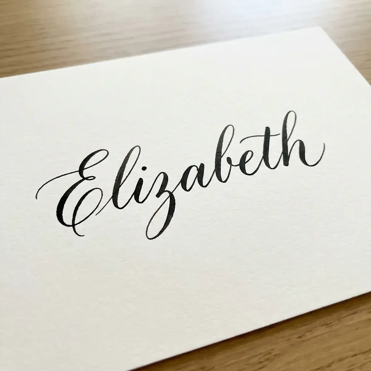 The name Elizabeth in elegant calligraphy