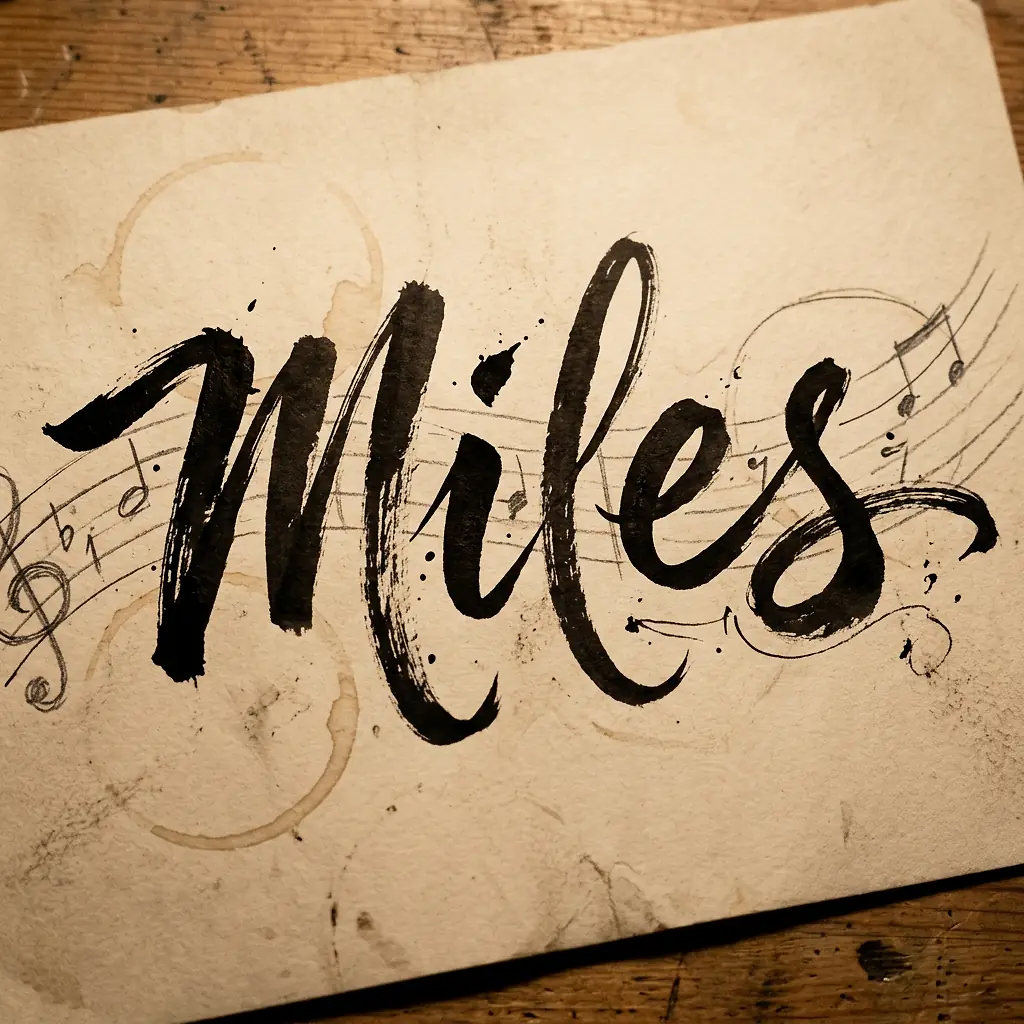 The name Miles in elegant calligraphy