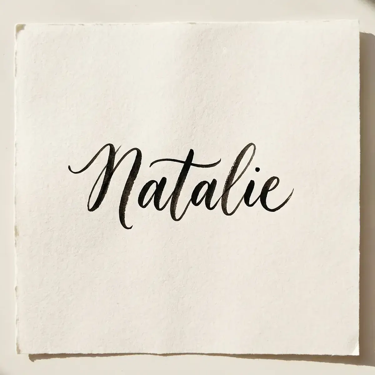 The name Natalie in elegant calligraphy