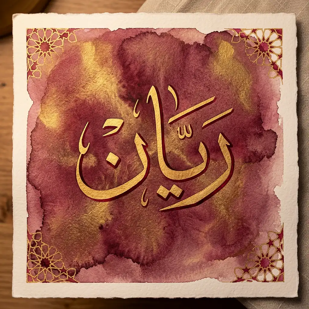 Le prénom Rayan en calligraphie élégante