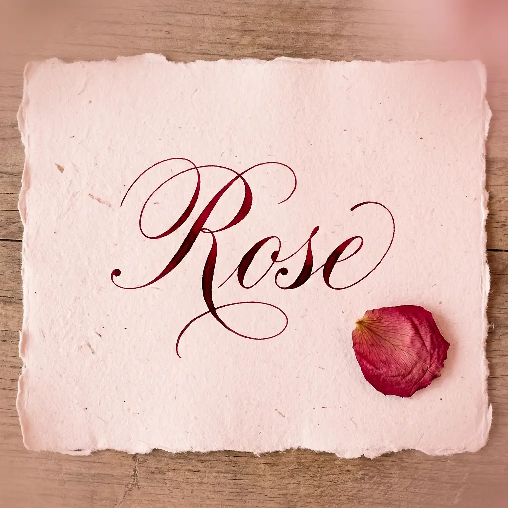 The name Rose in elegant calligraphy