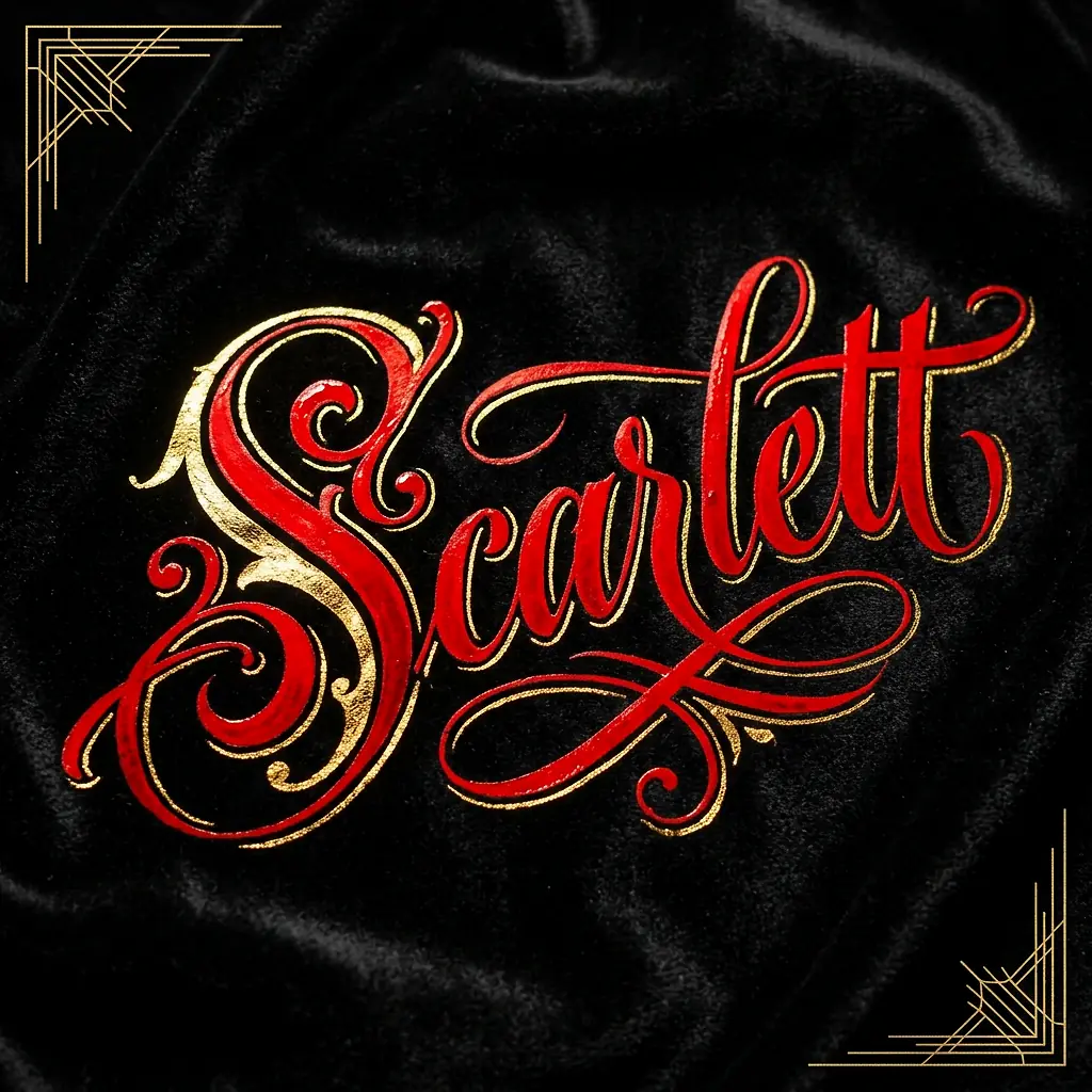 The name Scarlett in elegant calligraphy