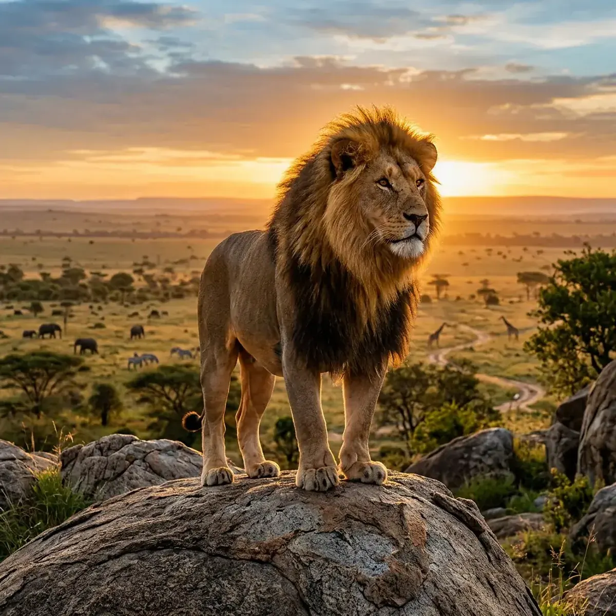 Lion in its natural habitat, wildlife photography